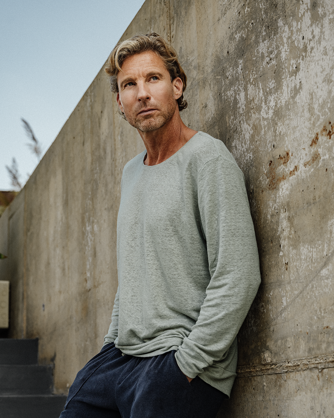 SWEATSHIRT LINEN FOG