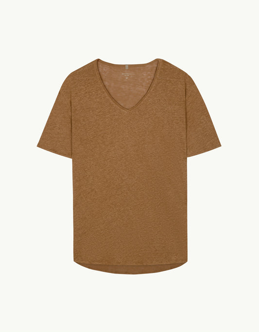 V-NECK LINEN ORO