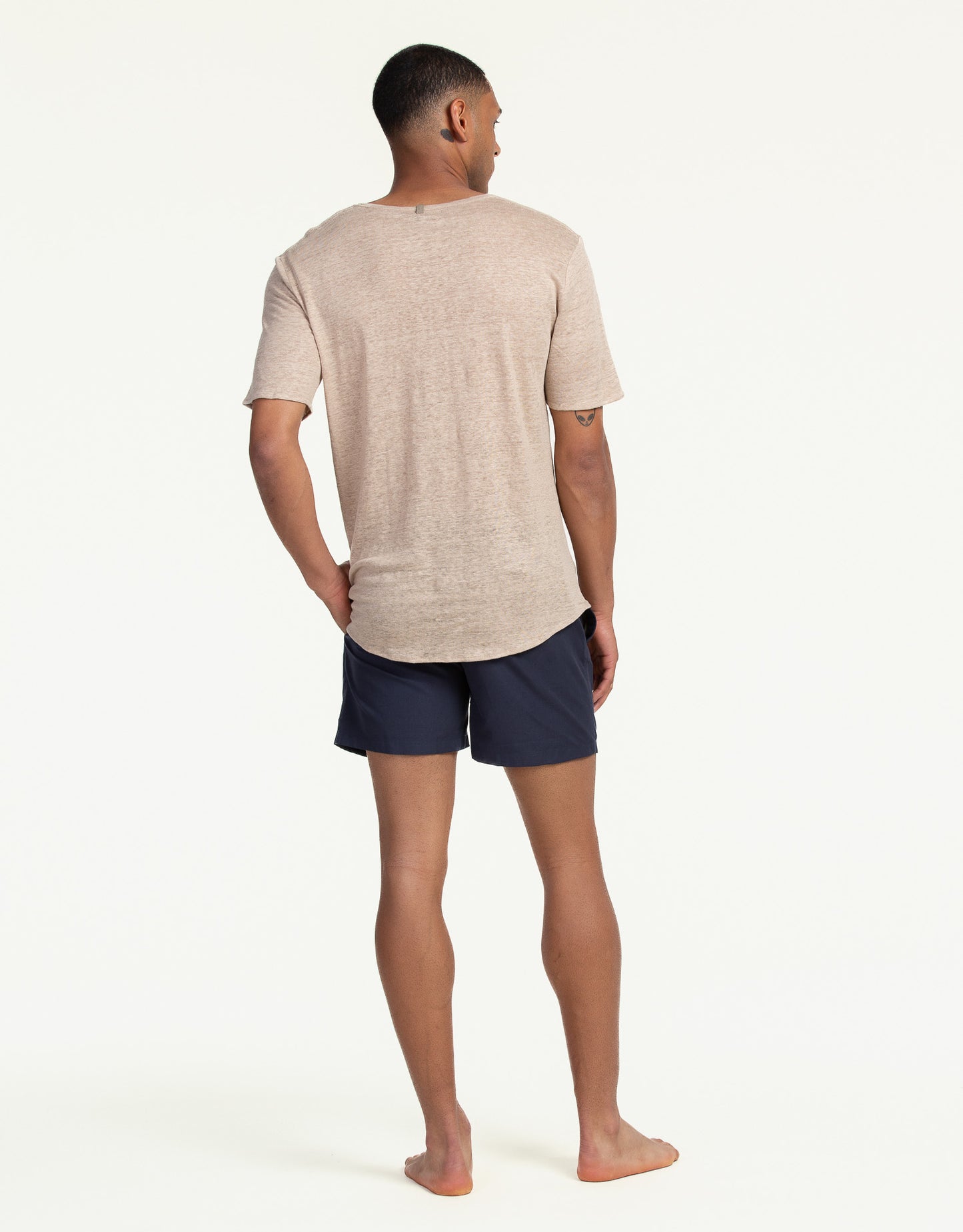 C-NECK PURE LINEN SAND