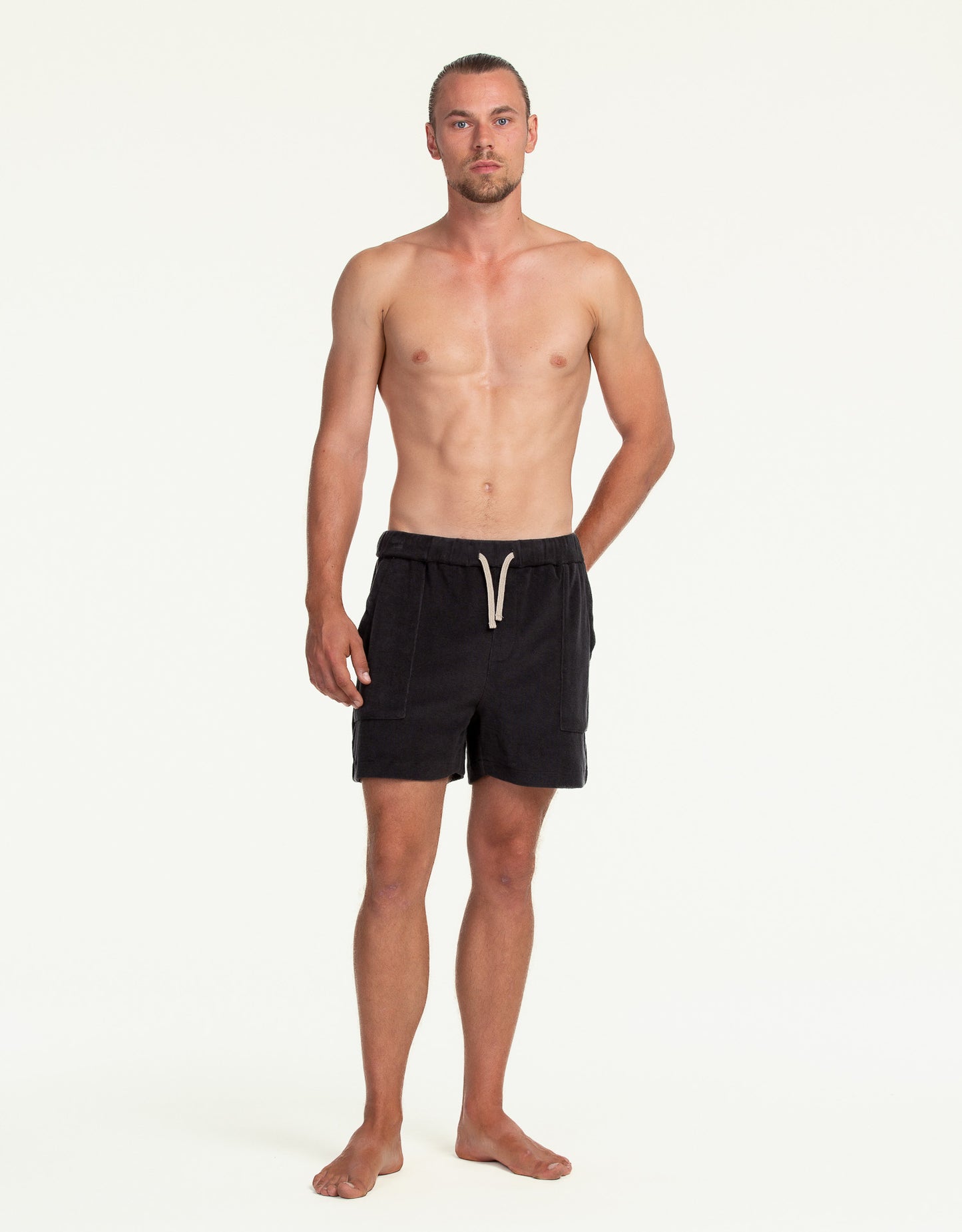 TERRY TOWEL SHORT NEGRO