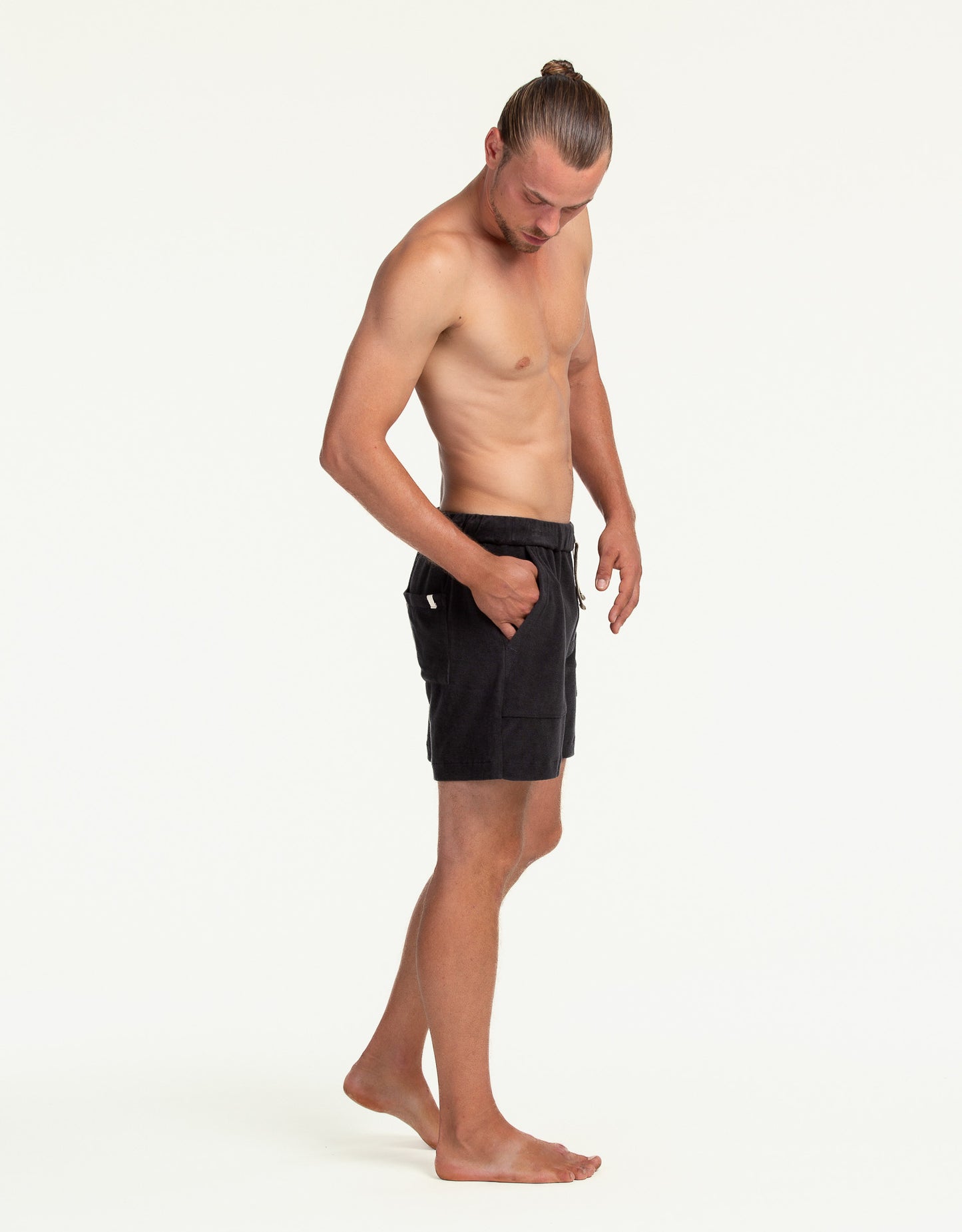 TERRY TOWEL SHORT NEGRO