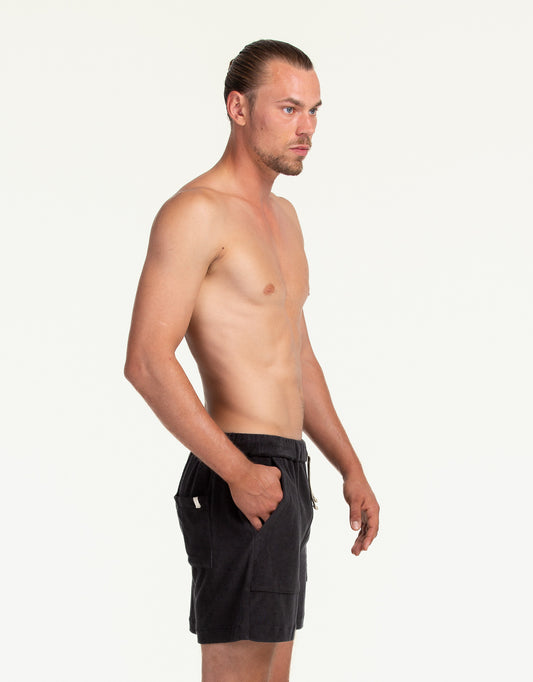 TERRY TOWEL SHORT NEGRO