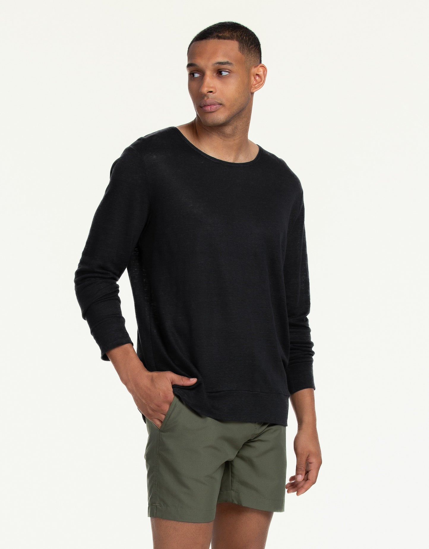 SWEATSHIRT LINEN NEGRO