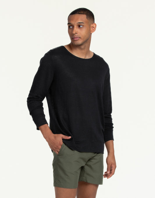 SWEATSHIRT PURE LINEN NEGRO