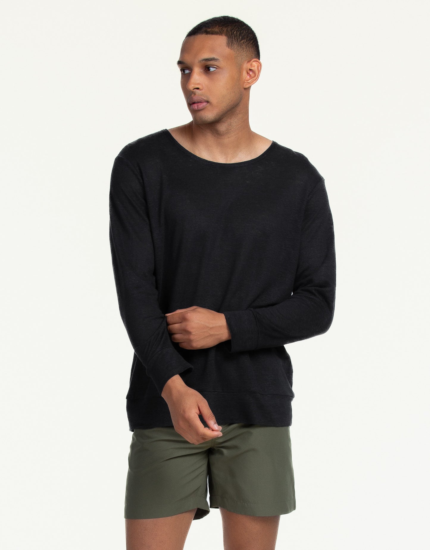 SWEATSHIRT LINEN NEGRO