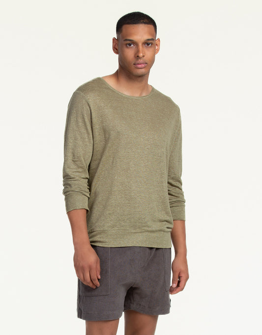 SWEATSHIRT LINEN OLIVE