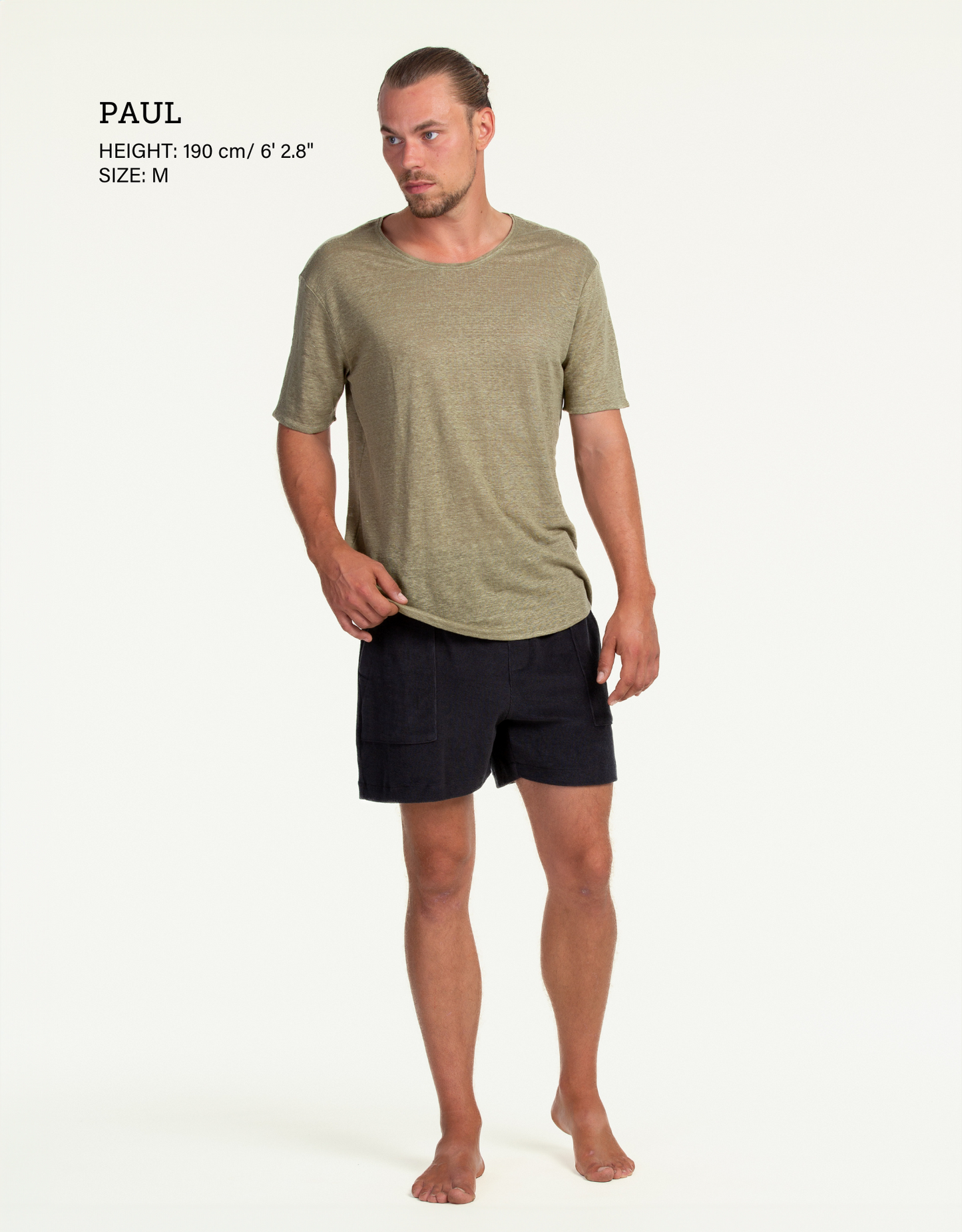 C-NECK LINEN OLIVE