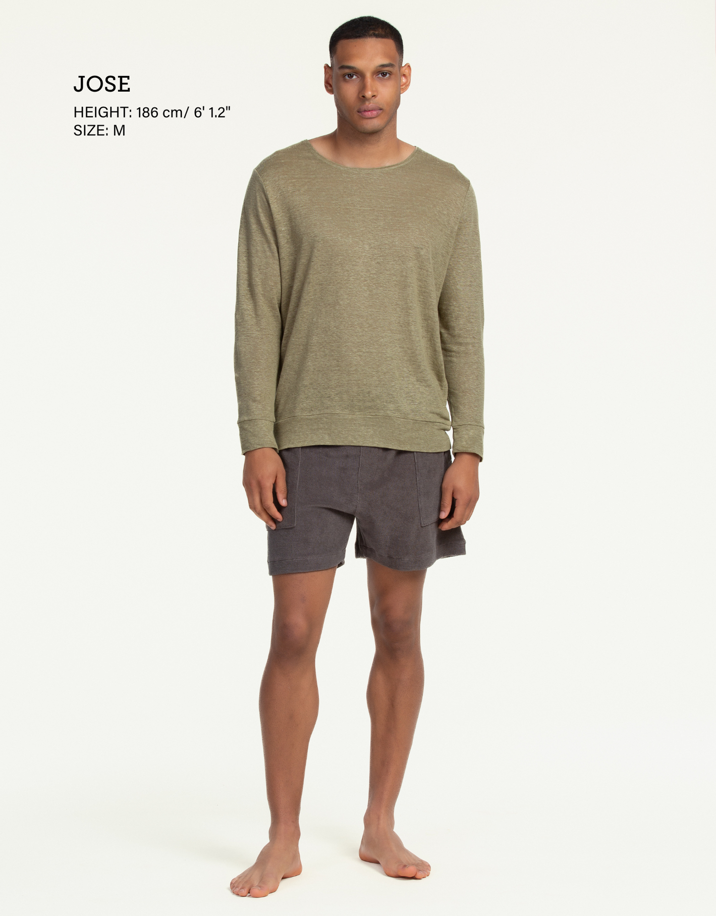 SWEATSHIRT PURE LINEN OLIVE